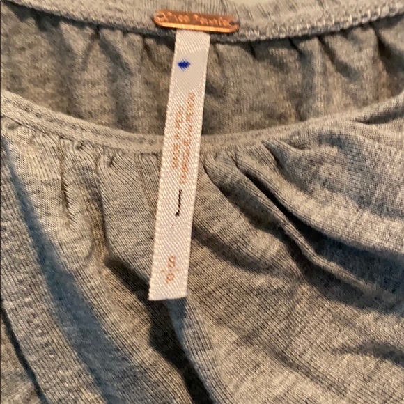 New Free People gray balloon sleeved T-shirt s - Picture 2 of 3